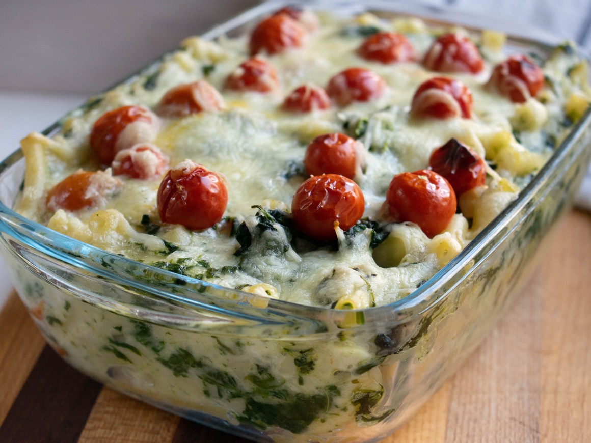 Nudel-Spinat-Käse-Auflauf - Rezept
