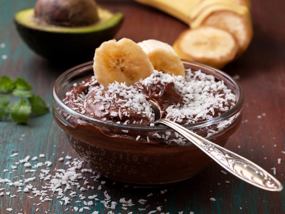Avocado-Schokoladenmousse mit Banane - Rezept