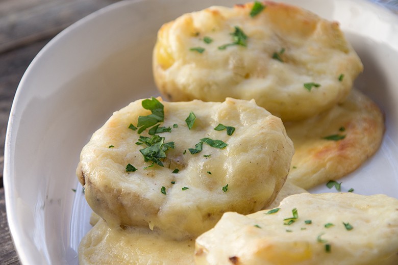 Überbackene Kartoffeln