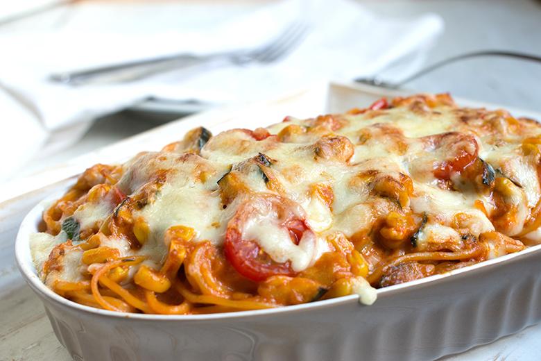 Spaghetti-Gemüse-Auflauf