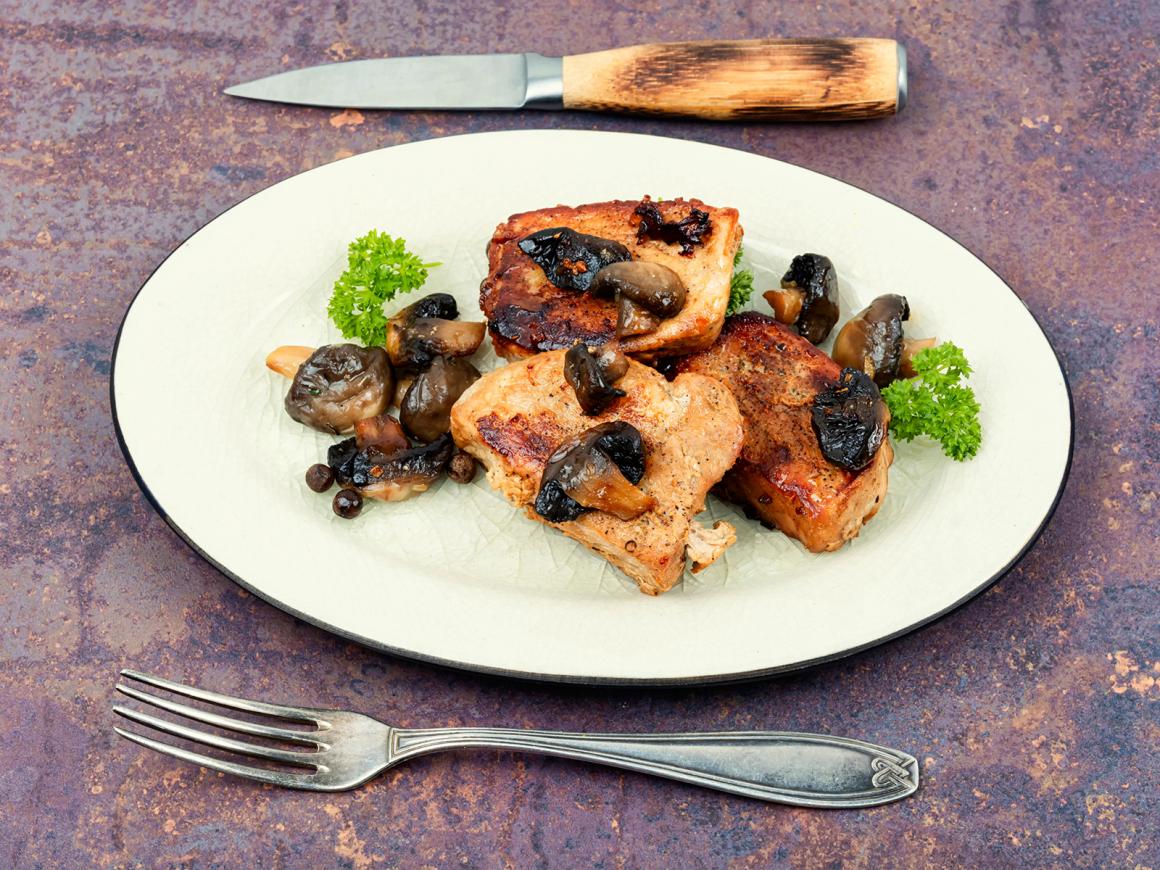 Schweinefilet mit Pilzen
