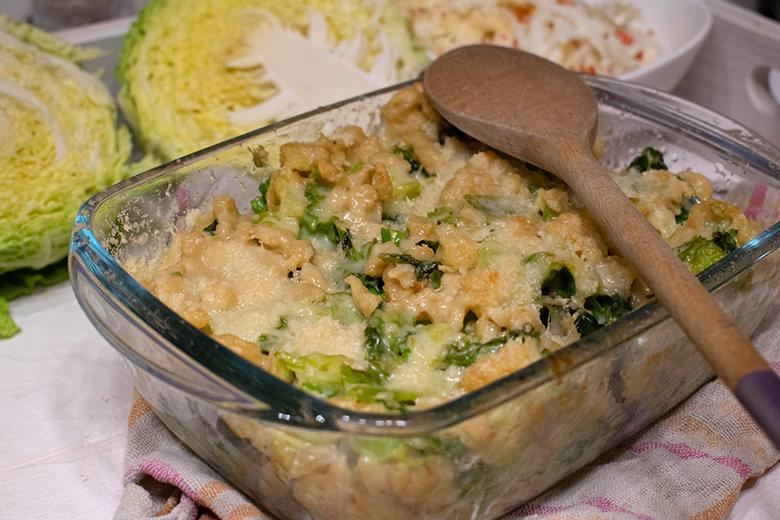 Wirsingauflauf mit Spätzle