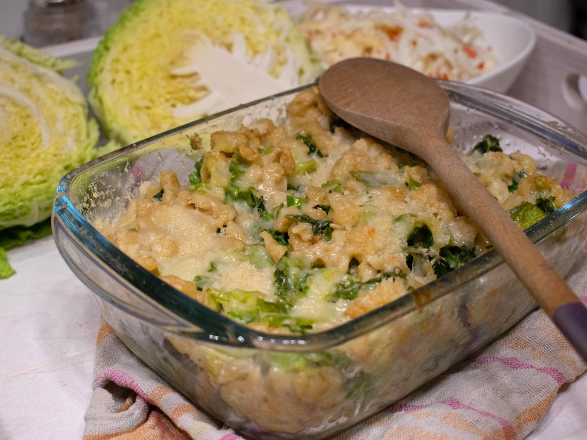Wirsingauflauf mit Spätzle