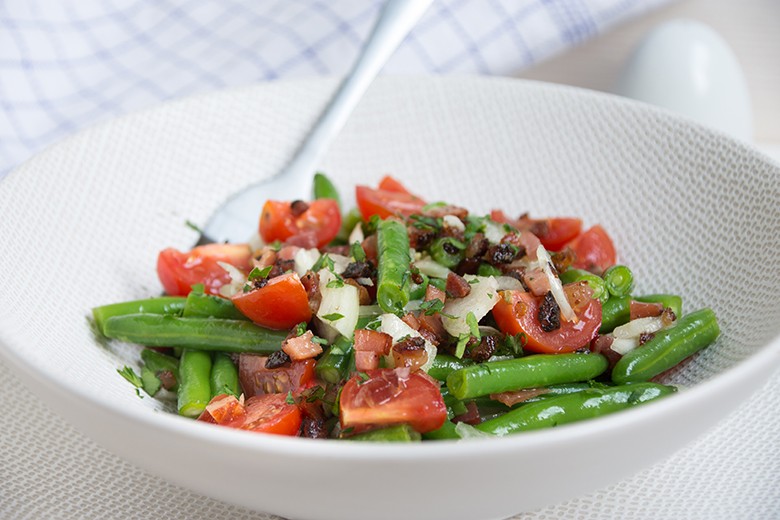 Bohnensalat mit Speck