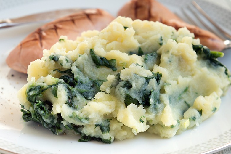 Kartoffelbrei mit Spinat