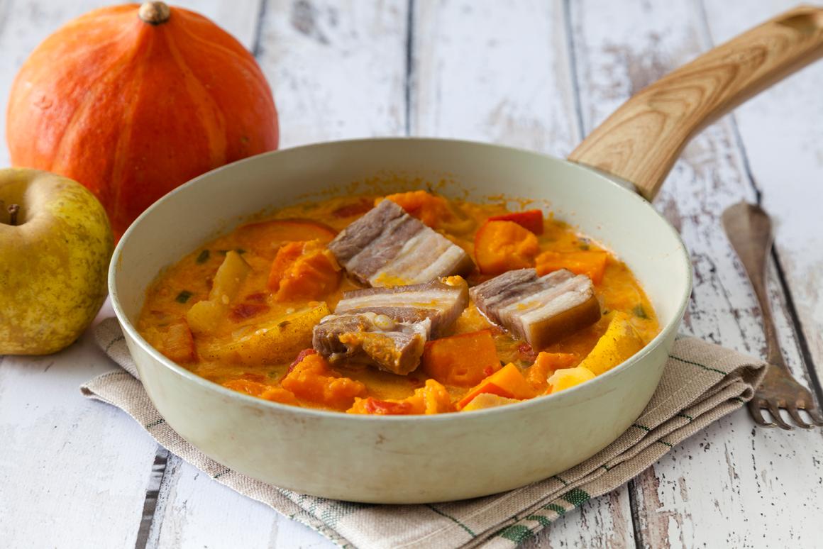 Kürbis mit Speck