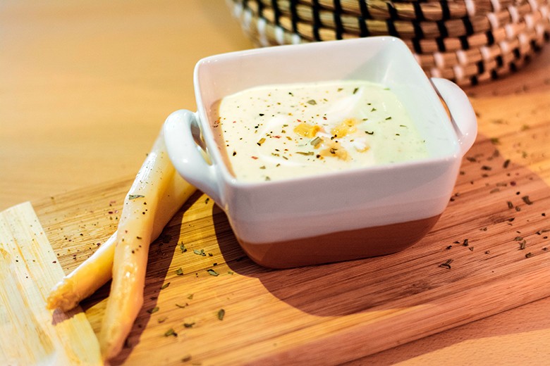 Spargelcremesuppe ohne Ei