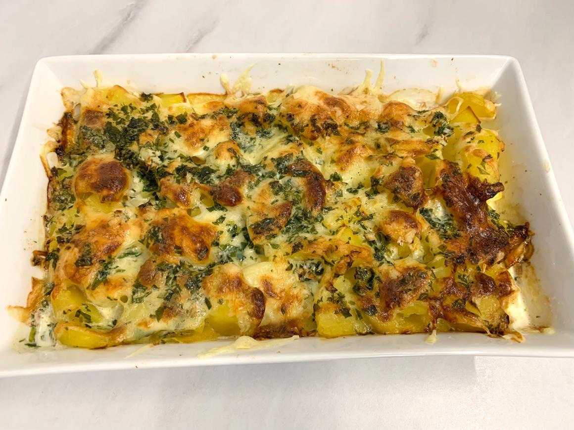 Einfaches Chicorée-Kartoffelgratin