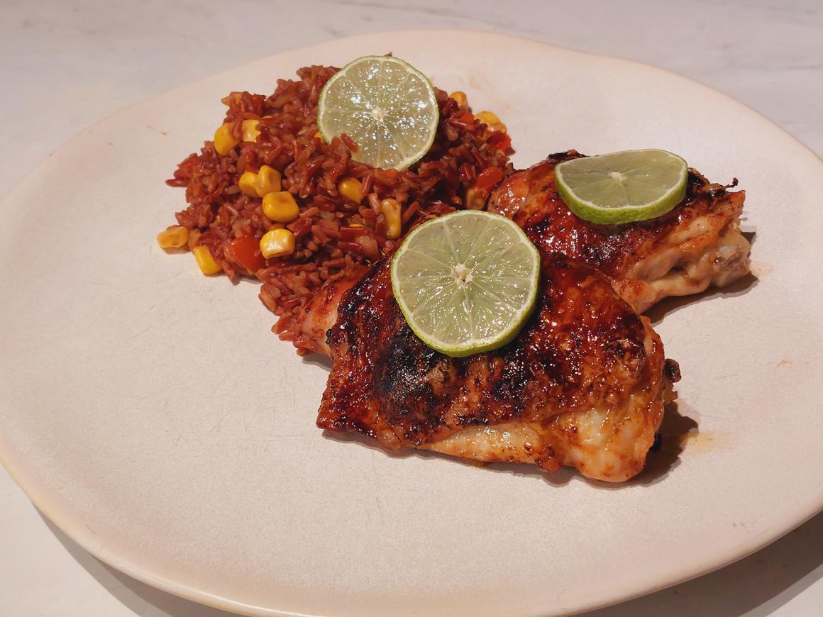 Hähnchenschlegel mit Hoisin-Glasur