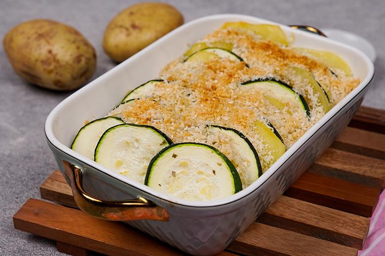 Zucchini und Kartoffeln aus dem Backofen