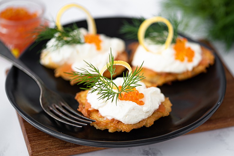 Reibekuchen mit Lachs