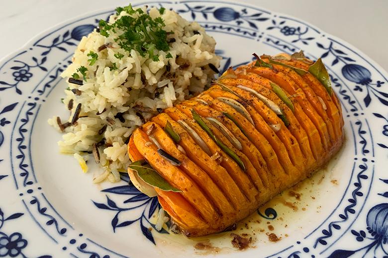 Hasselback-Butternutkürbis