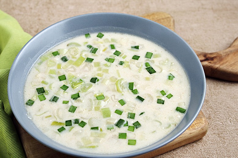 Lauchsuppe mit Schmand