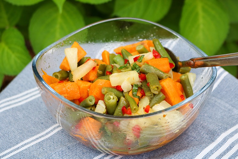Bohnensalat mit Süßkartoffeln