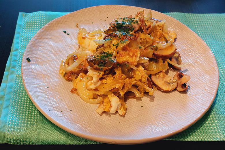 Rührei mit Champignons