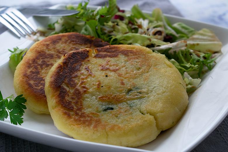 Kartoffeltaler mit Spinatfüllung