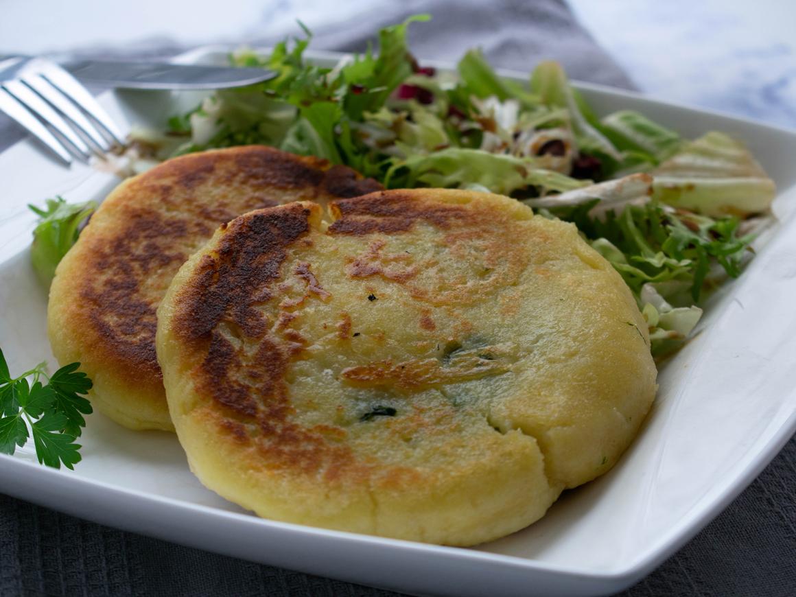 Kartoffeltaler mit Spinatfüllung