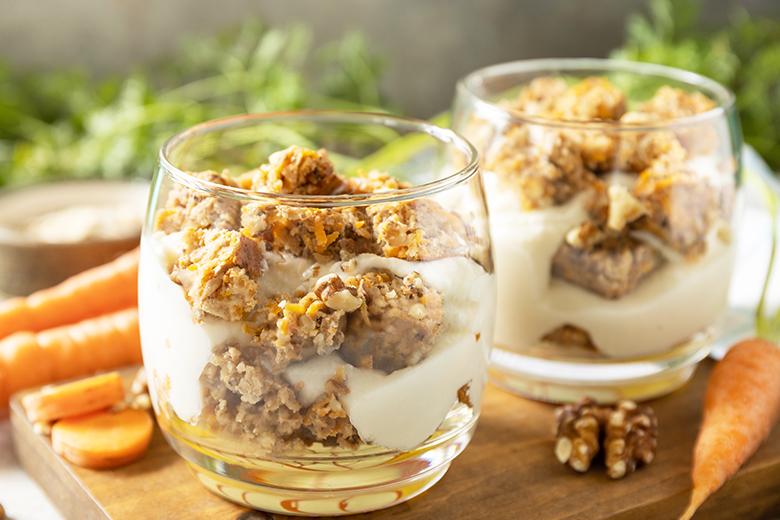 Möhrenkuchen-Dessert im Glas
