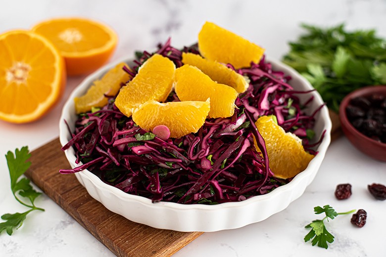Rotkohlsalat mit Orangen