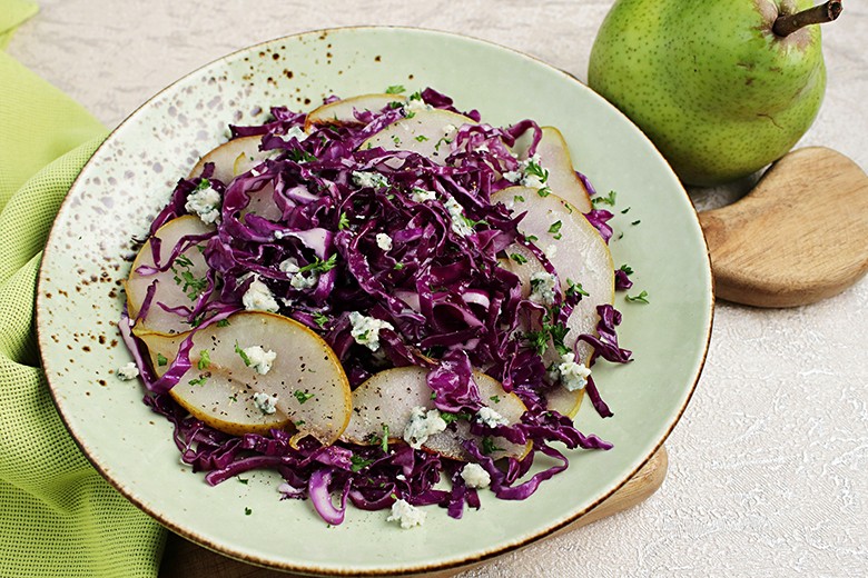 Rotkohlsalat mit Birne