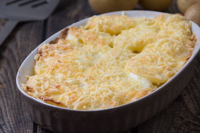 Überbackene Käse-Kartoffel