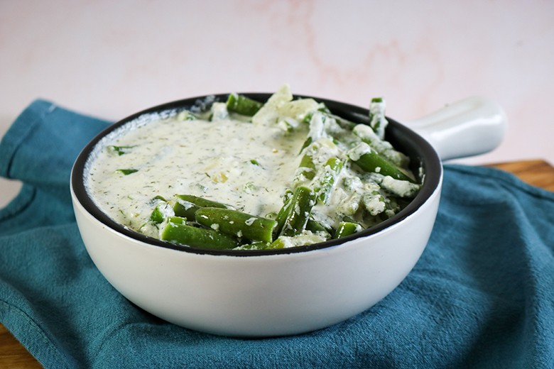 Grüne Bohnen in Sahnesauce
