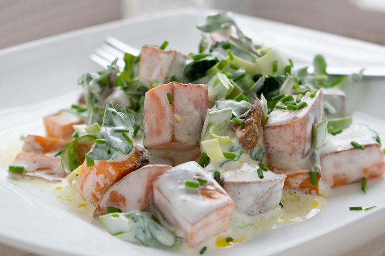 Süßkartoffelsalat mit Joghurt