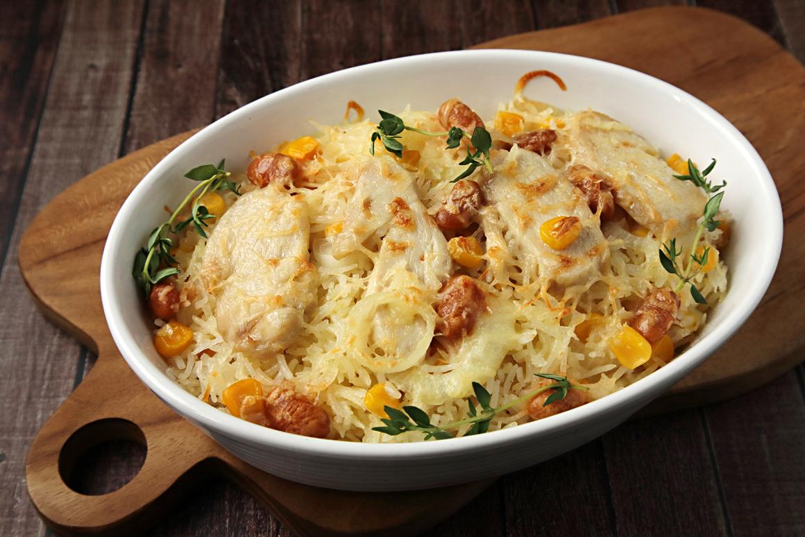 Reisauflauf mit Hähnchen