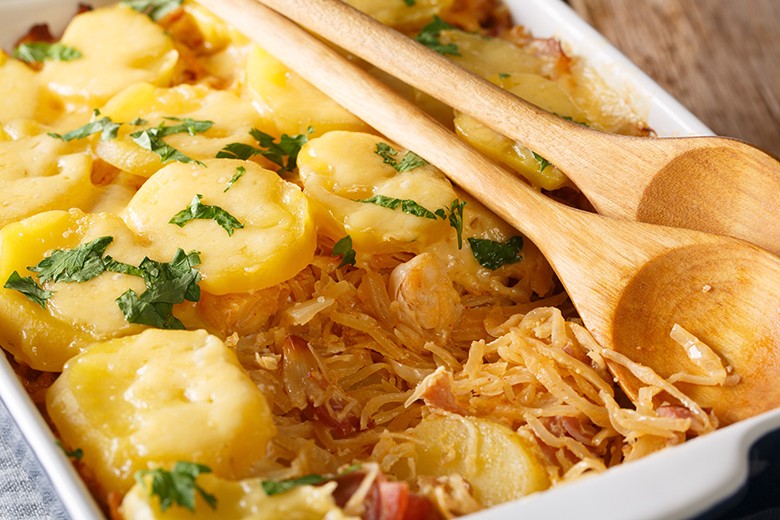 Sauerkraut Auflauf mit Kartoffeln