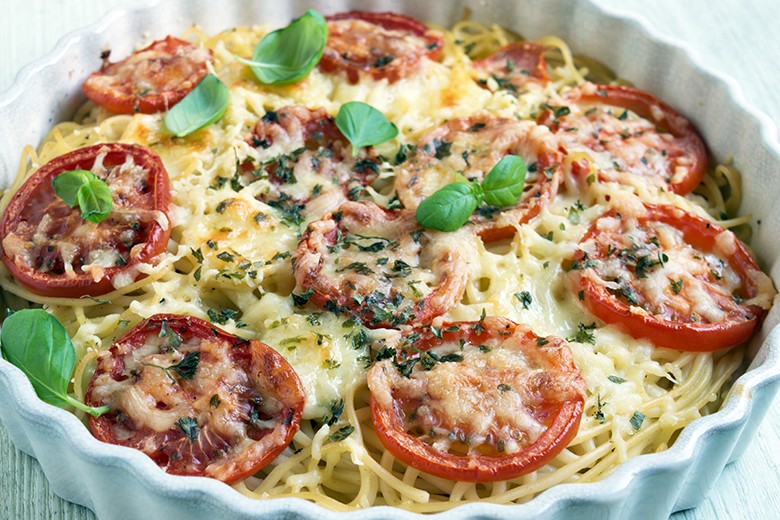 Spaghetti-Pizza Margherita