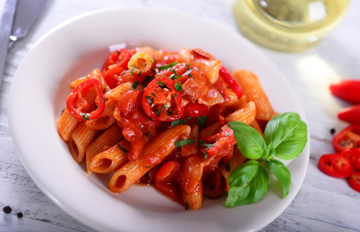 Penne in scharfer Chilisauce