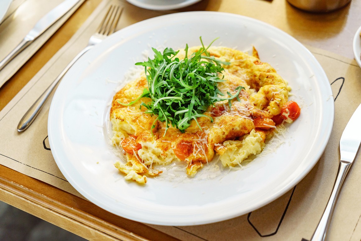 Rucola-Tomaten-Omelett