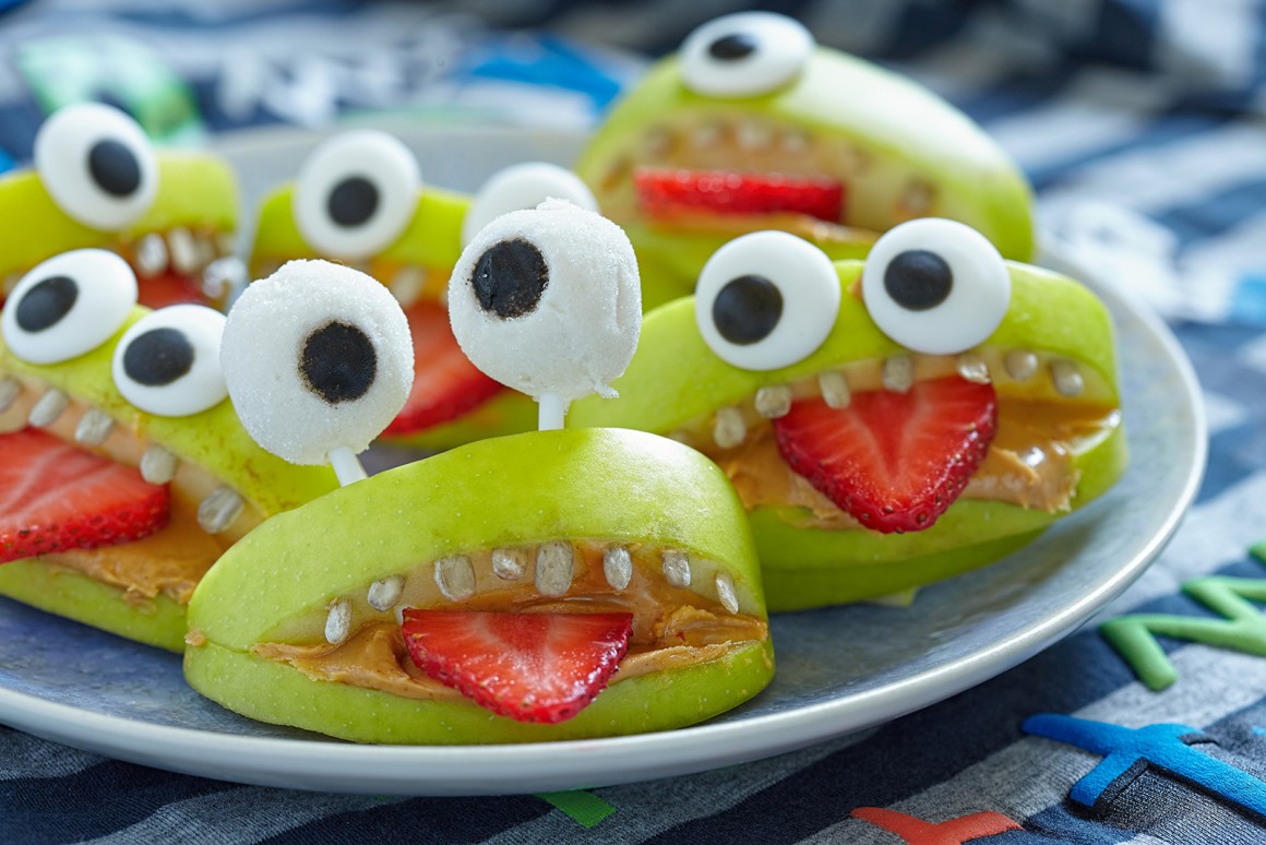 Apfel-Monster zu Halloween